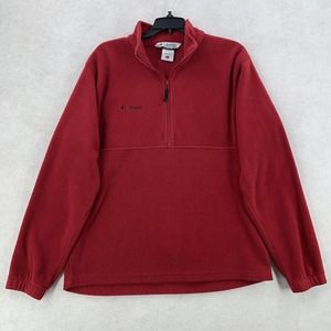 Columbia Jacket Mens XL Red 1/4 Zip Fleece Sweater‎ Hiking Sweater Outdoor